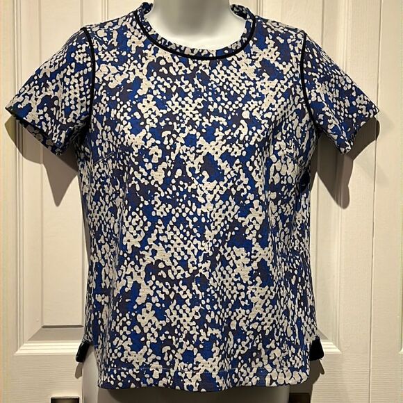‎Club Monaco Blues/Grey Short Sleeve Top Size XS - Picture 1 of 11